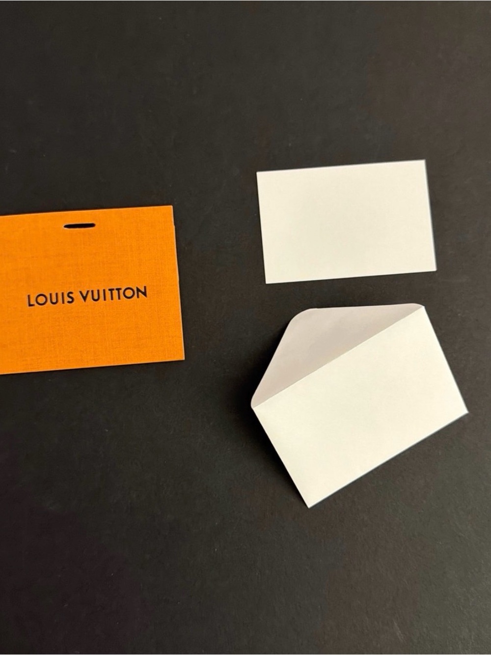 Louis Vuitton Orange Card Envelope with White Blank Insert Gift Card